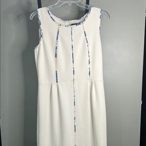 Ann Taylor White Sequin Embellished Sheath Midi Dress